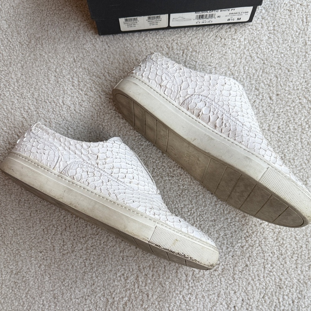 Vince Nelson White Python Sneakers - image 3